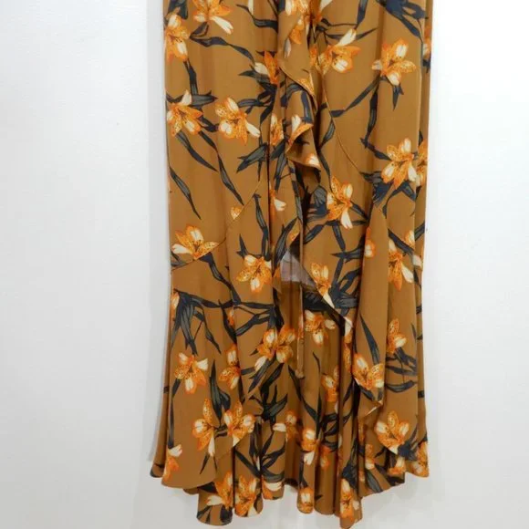 L*SPACE Wendy Floral Wrap Maxi Cover up DRESS Size XS Love Song Orange NEW $158 - Picture 10 of 12